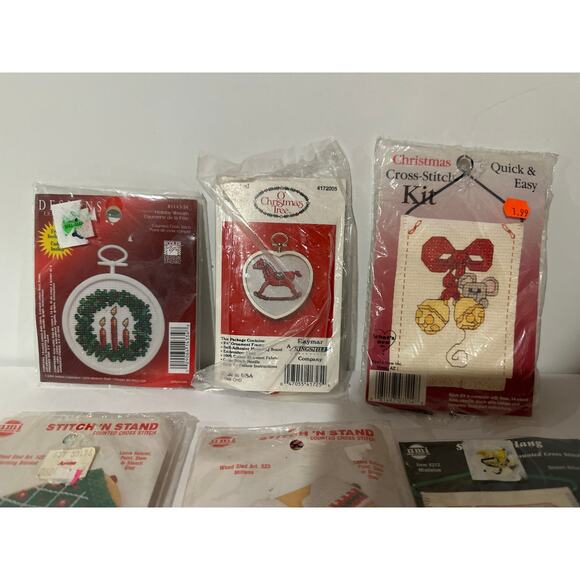 Lot of 6 Cross Stitch embroidery ornament kits - all in package - Picture 2 of 3